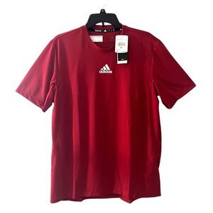 Adidas Men's Red Training Tee Heat Rdy Technology Sz M Sport Basketball NWTs